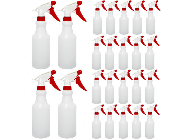 24 Pack 16oz Spray Bottles, Reusable Fine Mist Water Sprayer for Plants, Cleaning, High Output Ultrafine Misting Plastic Spray Bottles for Water,...