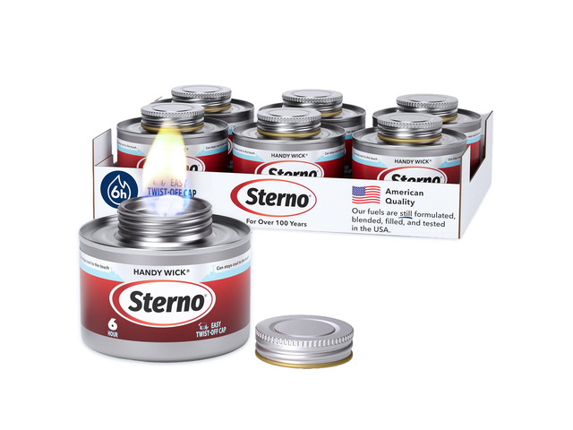 Handy Wick Twist Top Chafing Fuel, 6-Hour Burn, 6 Pack Easy Twist cap, steady wick flame, UL 2997 validated, consistent heat, cool can, reusable,...