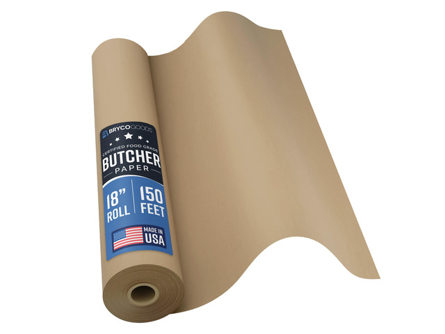 Brown Kraft Butcher Paper Roll - 18 Inch x 150 Feet - USA Made - Food-Grade Paper for Wrapping and Smoking Meat, BBQ, Grilling, Perfect Brisket...