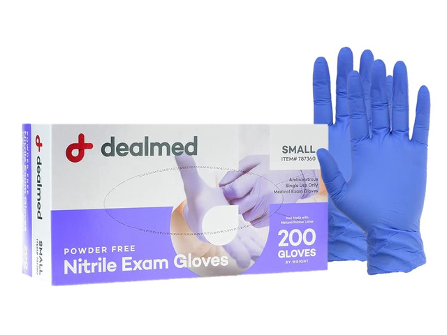 Nitrile Exam Gloves - Latex Free - Small - 200 Count