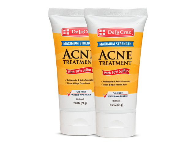 10% Sulfur Ointment, Face Acne Treatment, 2.6oz tube (2 Pack) Maximum Strength Sulfur Acne Treatment, Helps Clear Pimples, Antibacterial &...