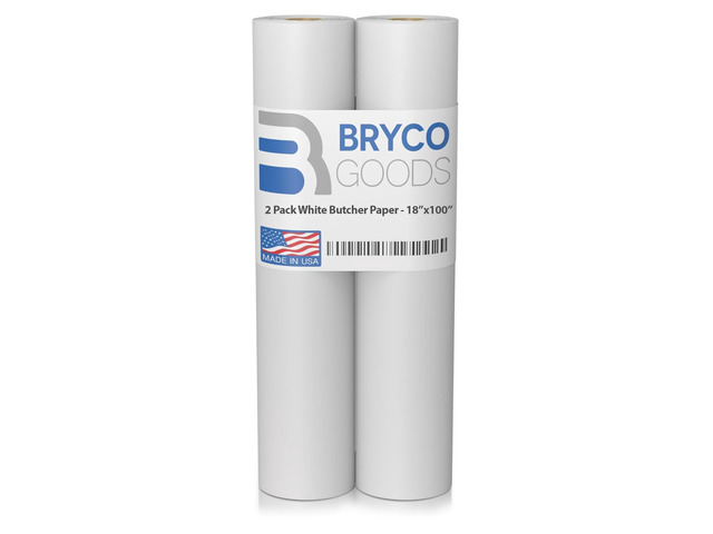 (Pack of 2) White Kraft Butcher Paper Roll - 18' x 150' (1800') - Food-Grade - Ideal for Smoking Meat & BBQ - Unwaxed & Uncoated Butcher Paper for...