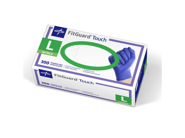 FitGuard Touch Nitrile Exam Gloves, 300 Count, Large, Powder Free, Disposable, Not Made with Natural Rubber Latex, Excellent Sense of Touch for...