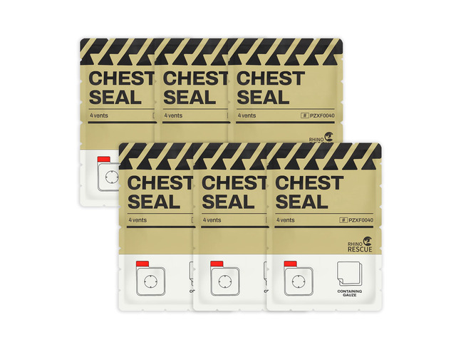Vented Chest Seal, IFAK Refill First Aid Supplies (6 Count) Sterile Emergency Trauma Dressing, Occlusive Adhesive Pad Medical for Wound Care,...