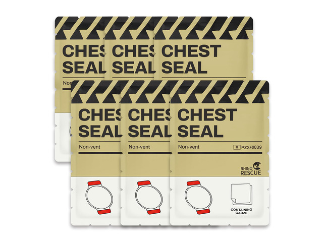 Non-Vented Chest Seal, IFAK First Aid Supplies (6 Count) Sterile Emergency Trauma Dressing, Occlusive Adhesive Pad Medical for Wound Care, Gunshot,...