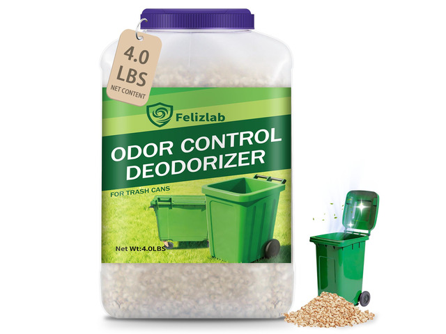 Outdoor Trash Can Deodorizer 4 lbs, Strong Garbage Can Deodorizer for Bins, Heavy Duty Odor Eliminator & Moisture Absorber for Garbage Cans, Trash...