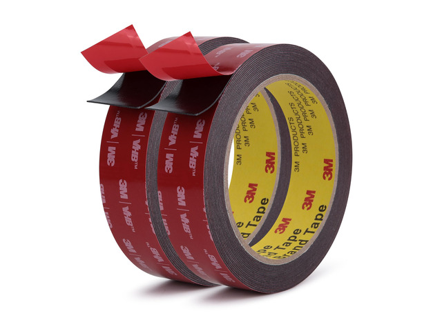 3M Double Sided Tape, Heavy Duty, 1 x 18Ft, 5925, Black, 2 Pack Very High Bonding, Permanent, Waterproof Foam Mounting Tape for Automotive, Home,...