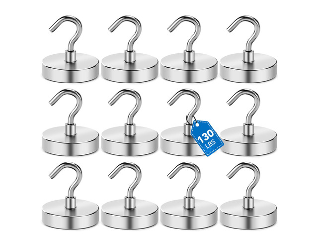 Magnetic Hooks for Cruise Cabins, 130LBS, 12Pack Classroom Metal Key Holder Hanging Ship Door Decorations Heavy Duty Neodymium Locker Accessories...