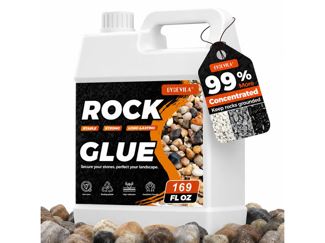 Oyevila Rock Binder for Landscaping, 1.3 Gallon Gravel Glue, Pet Safe Strong clear-drying binder for rock, gravel and pebbles, with easy spray...