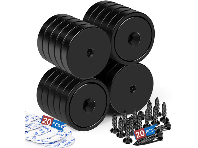 Magnets 110 LBS Heavy Duty Neodymium Strong Magnet 20 Pack Imanes Fuertes Magnet Magnetic Wall Mount Round Mounting Powerful Locker Industrial...