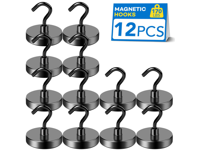Magnetic Hooks for Cruise Cabins 170LBS Heavy Duty Magnet Hook 12P Strong Magnets Door Metal Ship Walls Essentials 2026 Classroom Refrigerator...