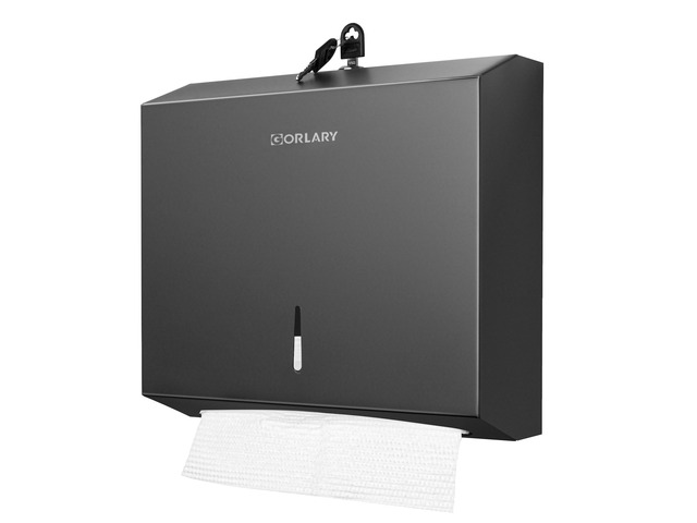 Commercial Paper Towel Dispenser Wall Mount, Matte Black C-Fold Multifold Trifold Hand Paper Towel Dispenser, Stainless Steel Tissue Holder for...