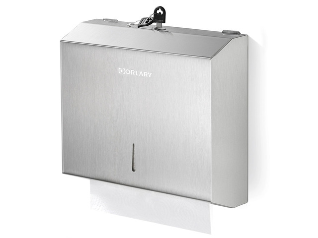 Commercial Paper Towel Dispenser Wall Mount, Silver C-Fold Multifold Trifold Hand Paper Towel Dispenser, Brushed Stainless Steel Tissue Holder for...