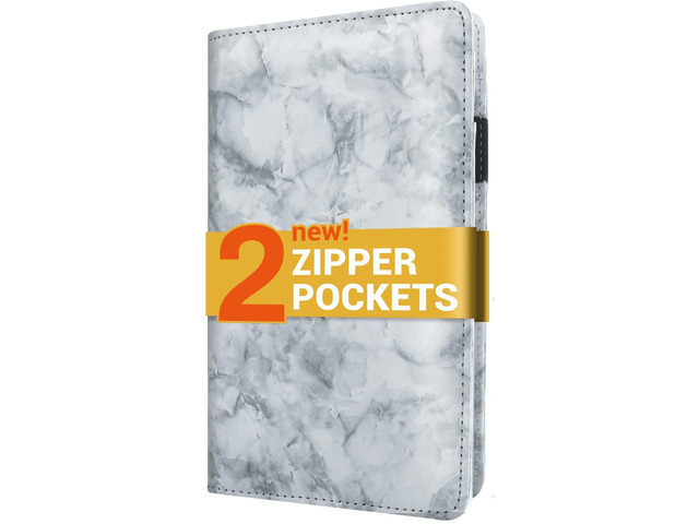 Server Book with 2 Zipper Pockets, Leather Server Books for Waitress Waiter Book, Sturdy Waitress Book with Money Pocket & Zipper, Servers Book...