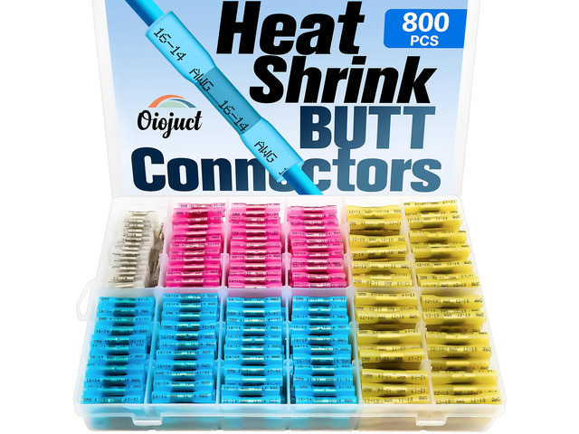 Heat Shrink Butt Connectors Kit - Waterproof Wire Connectors for Wiring - Electrical Connectors Kit with Crimp Terminals - Marine Wiring AWG...