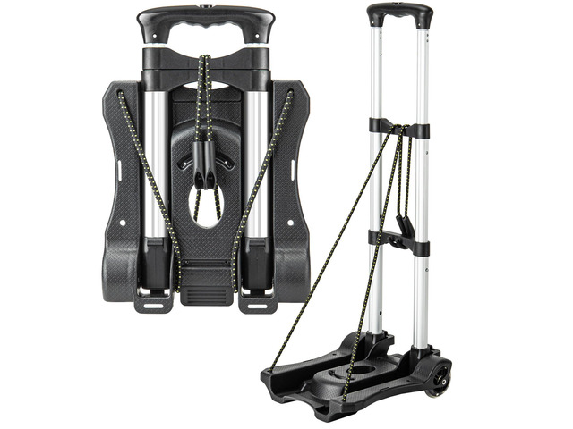 Small Folding Hand Truck Dolly with 2 Wheels, Foldable Luggage Cart Lightweight Aluminum Collapsible Cart Portable Dolly for Airport Travel Moving Use