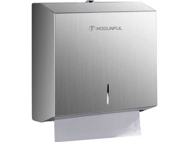 Paper Towel Dispenser Wall Mount - M7 Alloy D-3914 Silver Lock Access for Commercial Bathroom, 400 Sheet Z/C Fold/Multifold Towels, Heavy Duty...