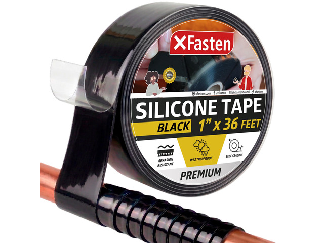 Self Fusing Silicone Tape Waterproof 1' x 36 Feet Black, Self Amalgamating Tape, Silicone Rubber for Plumbing, Sealing Pipes, Hose Repair, Outdoor...