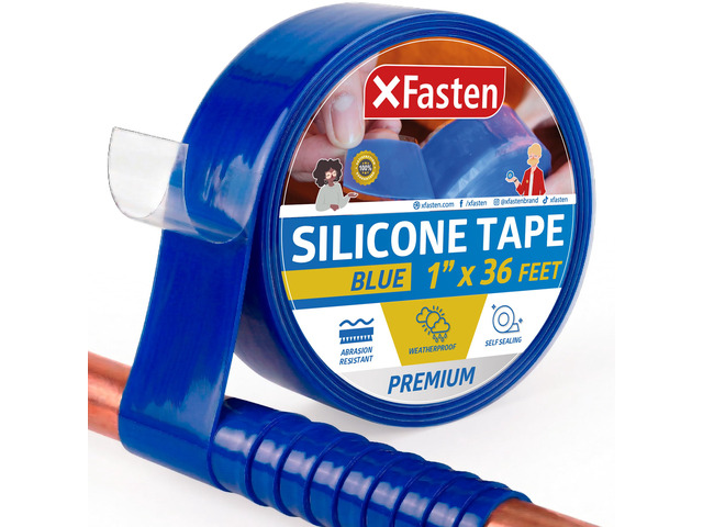 Self Fusing Silicone Tape Waterproof 1' x 36 Feet Blue, Self Amalgamating Tape, Silicone Rubber for Plumbing, Sealing Pipes, Hose Repair, Outdoor...