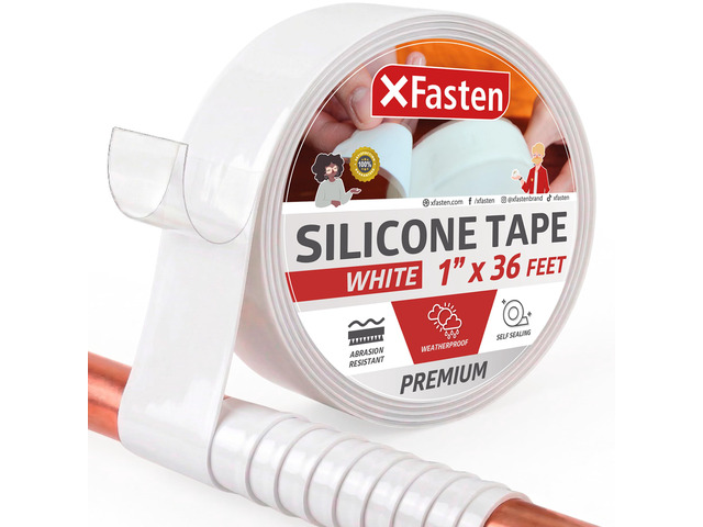 Self Fusing Silicone Tape Waterproof White 1' x 36 Feet, Self Amalgamating Tape, Silicone Rubber for Plumbing, Sealing Pipes, Hose Repair, Outdoor...