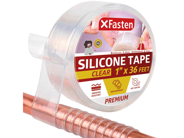 Self Fusing Silicone Tape Waterproof Clear 1' x 36 Feet, Self Amalgamating Tape, Silicone Rubber for Plumbing, Sealing Pipes, Hose Repair, Outdoor...