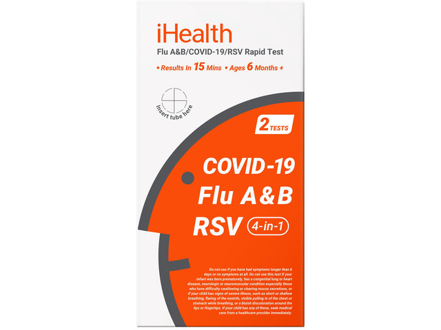 RSV Test + Flu A/B + COVID-19, 4-in-1 COVID Flu RSV Test, 2 Tests 15-Minute Results, FDA Authorized OTC At-Home Rapid Test for ages 6 months and...