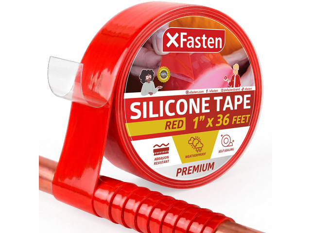 Self Fusing Silicone Tape Waterproof 1' x 36 Feet Red, Self Amalgamating Tape, Silicone Rubber for Plumbing, Sealing Pipes, Hose Repair, Outdoor...