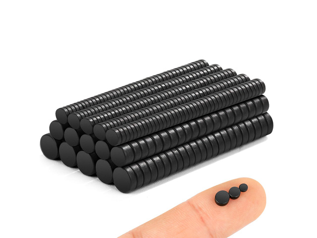 Small Magnets, 400Pcs Neodymium Print Rare Earth Magnet, Black Tiny Mini Round Magnets for 3D Printing, Office, Kitchen Cabinet, DIY Miniatures,...