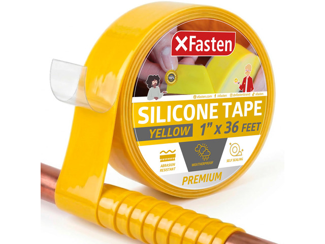 Self Fusing Silicone Tape Waterproof 1' x 36 Feet Yellow, Self Amalgamating Tape, Silicone Rubber for Plumbing, Sealing Pipes, Hose Repair,...