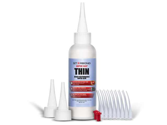 Super Fast Thin, Premium Instant CA (Cyanoacrylate Adhesive) Super Glue Plus Extra Cap and Microtips, (for Woodturning, Pen Turning, Hobby,...