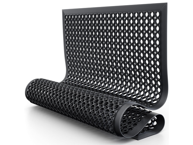 Supplies 60' x 36' Commercial Rubber Floor Mat Safety Water Drainage Non Slip Anti Fatigue Mat for Restaurant, Kitchen, Indoors, Outdoors and...