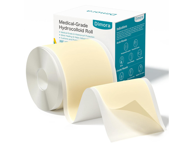 Medical Grade Hydrocolloid Bandage Roll (2in*16ft), Highly Absorbent Hydrocolloid Dressings for Wound Care, Burn, Blister, Pimple Patches for Acne...