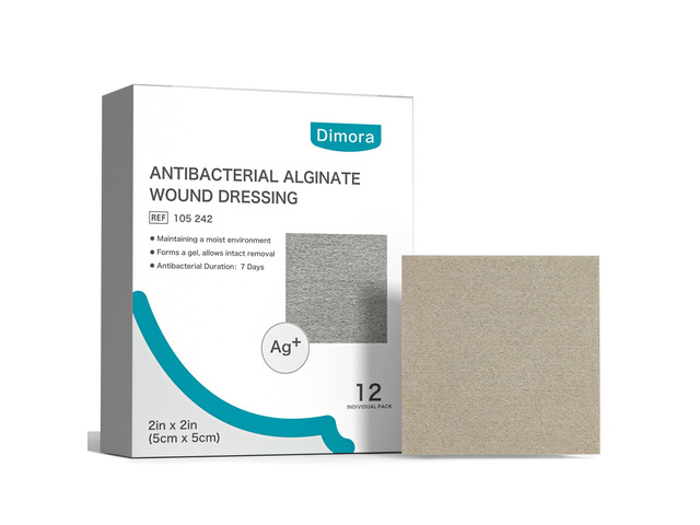 Upgrade Silver Calcium Alginate Wound Dressing -Silver-Infused Wound Care Non Stick Gauze for Wounds Care, Highly Absorbent Sterile Bandage Pads...