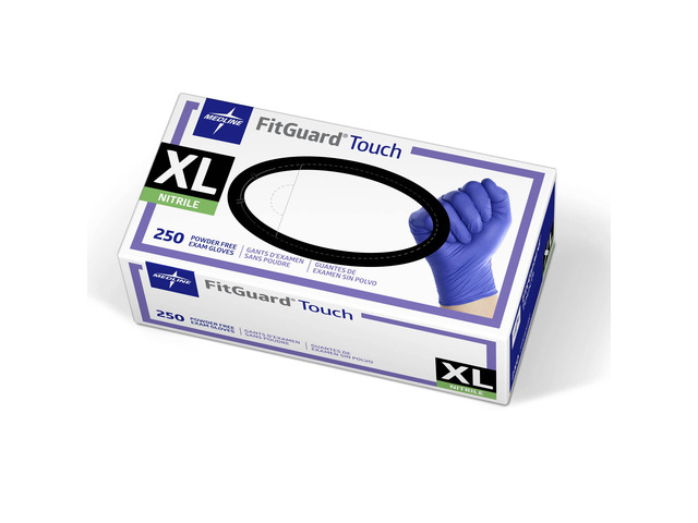 FitGuard Touch Nitrile Exam Gloves, 250 Count,X-Large, Powder Free,Disposable, Not Made with Natural Rubber Latex, Excellent Sense of Touch for...