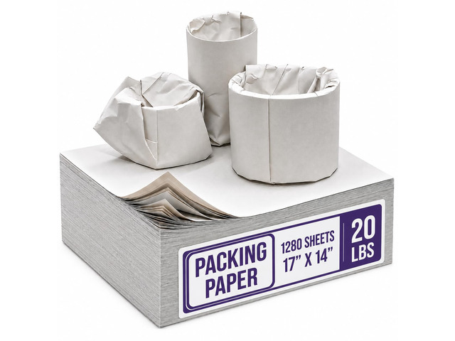 Packing Paper Sheets for Moving, 1280 Sheets, 14 x 17 Inch, 20 lb Bulk unprinted packing paper for wrapping dishes, mugs, glassware, décor, and...