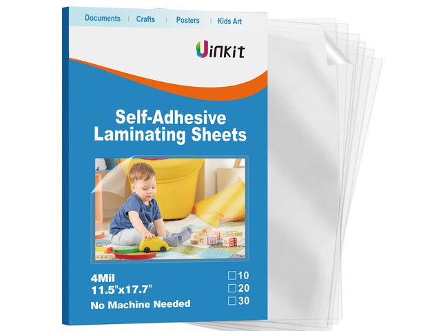 4Mil Self-Adhesive Laminating Sheets 11.5x17.5 Inches 10 Pack for 11x17 Posters, Wedding Signs, Menus & Charts, Heat-Free, No Machine Needed The...