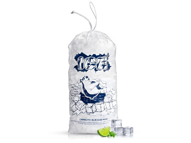 100Pcs 8 lb Drawstring Ice Bags for Ice Storage, Reusable Food-Graded Plastic Ice Bags for Ice Machine, Bags of Ice for Outdoors, Fishing, Picnics...