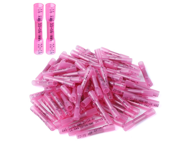 500PCS Heat Shrink Butt Wire Connectors 22-16 AWG, Insulated Waterproof Electrical Wire Connectors Automotive Marine Grade Wire Crimp Terminals...