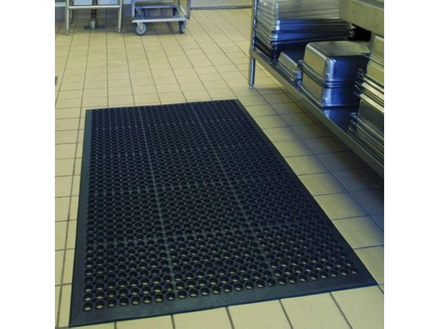 Rubber Floor Door Mats Outdoor Entrance Commercial Restaurant Kitchen Anti Fatigue Rubber Drainage Mat New Non Slip Bar Floor Mat for Garage Use...