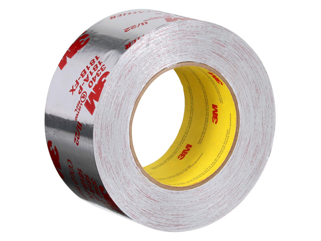 Aluminum Foil Tape 3340, 2.5' x 50 yd, 4.0 mil, Silver, 1 Roll HVAC, Sealing and Patching Hot and Cold Air Ducts, Fiberglass Duct Board,...