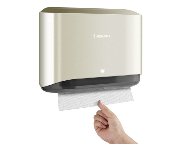 C-Fold Paper Towel Dispenser for Bathroom: Compact 200 Sheets Large Capacity for Multifold Hand Towel, No-Hole Installation Adhesive Paper Towel...