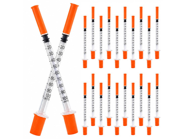 120 PACK U-100 1ml 31 G 8mm 5/16' Syringe, Individually Packed