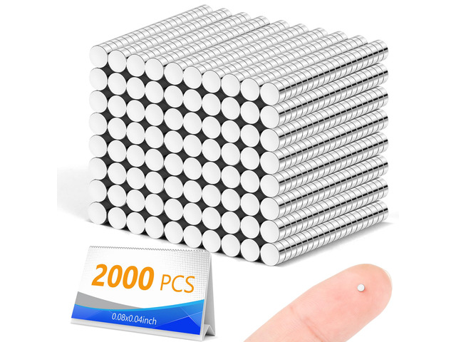 2000 Pack Small Magnets, Refrigerator Magnets Rare Earth Magnet Neodymium Magnet for Crafts, Whiteboard, Kitchen Cabinet