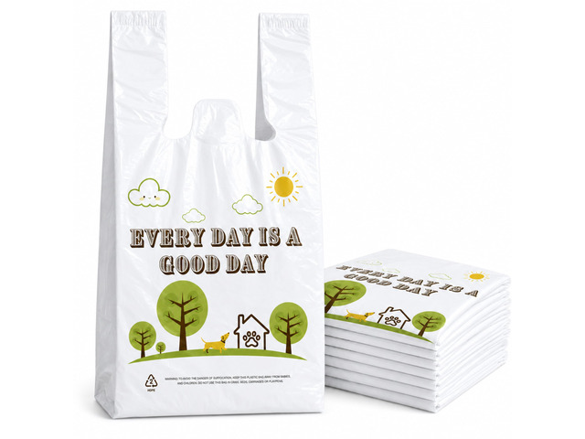 White Thank you T shirt bag, Grocery shopping bag Reusable and Disposable Supermarket Bag 11''x6''x21'' 101PCS