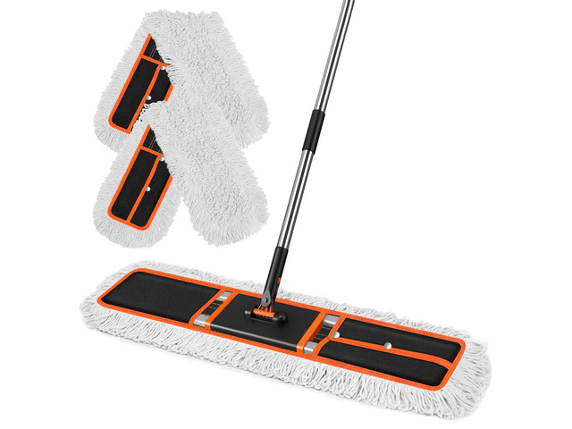 36' Commercial Dust Mop: Janitor Mop for Floors Cleaning high-traffic commercial areas professional cleaning supplies 59' long-handle heavy-duty...