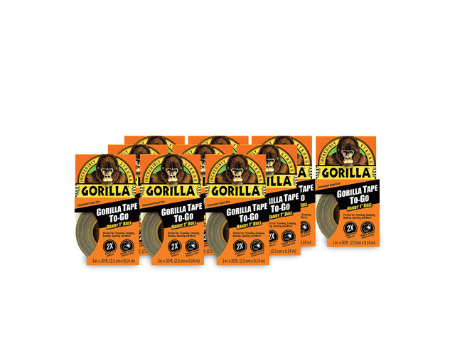 6100101-10 Duct Tape to-Go, 1' x 10 yd, Black, (Pack of 10), 10-Pack, 10 Piece