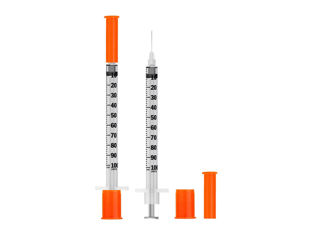 1ml Syringe with Needle,30G 1cc 1/2 Inch 12.7mm Needle and Syringe,Individually Wrapped,Pack of 100
