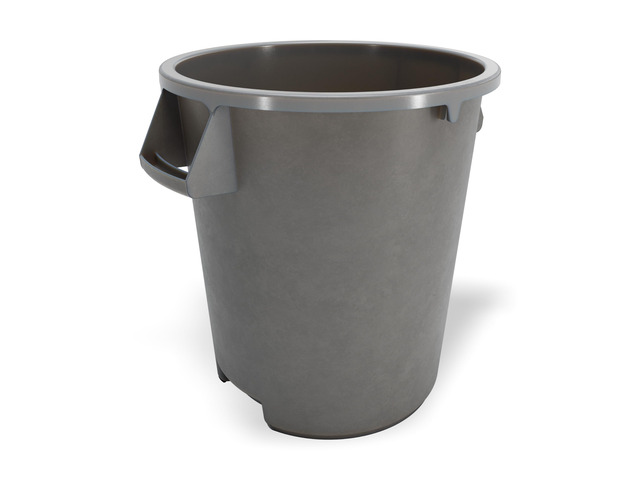 20 Gallon Gray Heavy-Duty Round Plastic Trash Can Heavy-duty, Built-in bag cinches, Great for Kitchens, Dining Areas and Back-of-house Cleanup