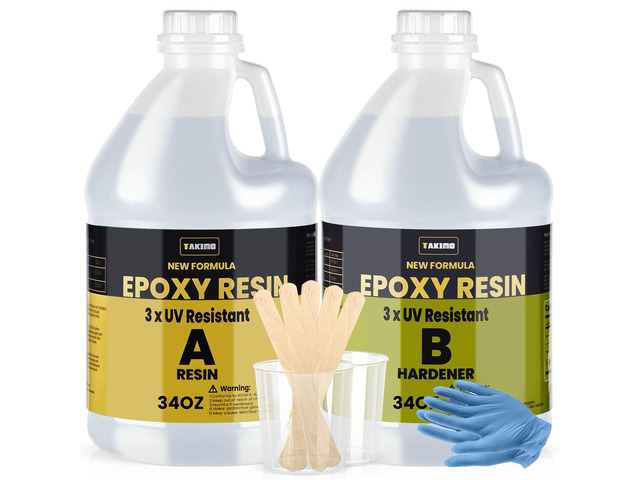 68OZ 3X UV Resistant Crystal Clear Epoxy Resin Kit, 1:1 High Gloss Non-Yellowing Formula, Bubble-Free, Self-Leveling, Art, Crafts, Jewelry,...