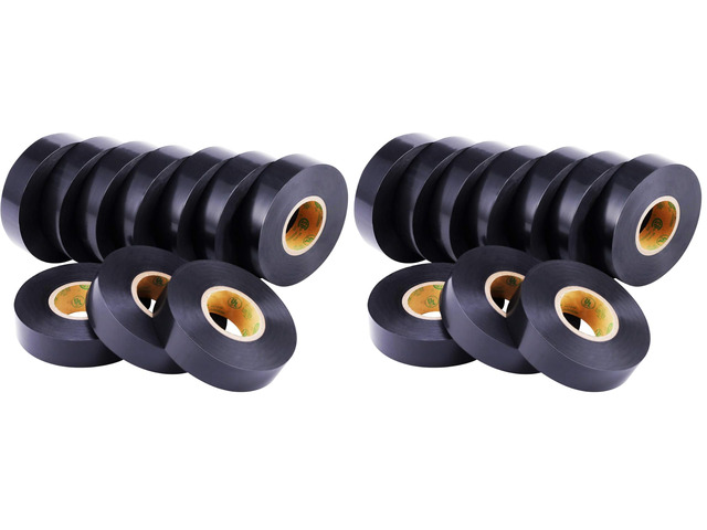 20-Pack Black Electrical Tape Waterproof, 3/4 in x 66ft, Industrial Grade UL/CSA Listed High Temp Electrical Tape Electric Super Vinyl